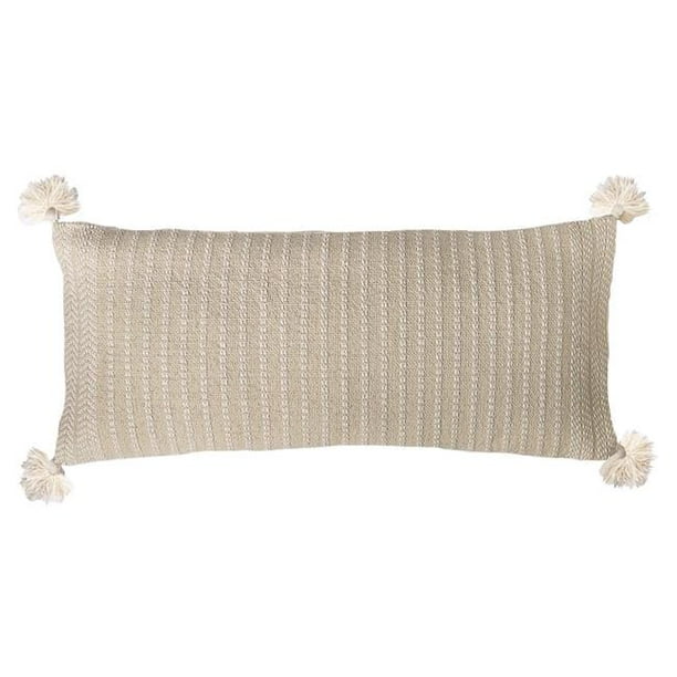 Cotton Peking Handicraft 24PK974C35OB Gideon Poly Filled Decorative Throw Pillow Oyster 35-inch Length Cotton Peking Handicraft 24PK974C35OB Gideon Poly Filled Decorative Throw Pillow Oyster 35-inch Length